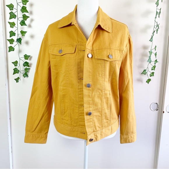 NWOT H&M Mustard Yellow Denim Jacket | XS - Picture 1 of 7